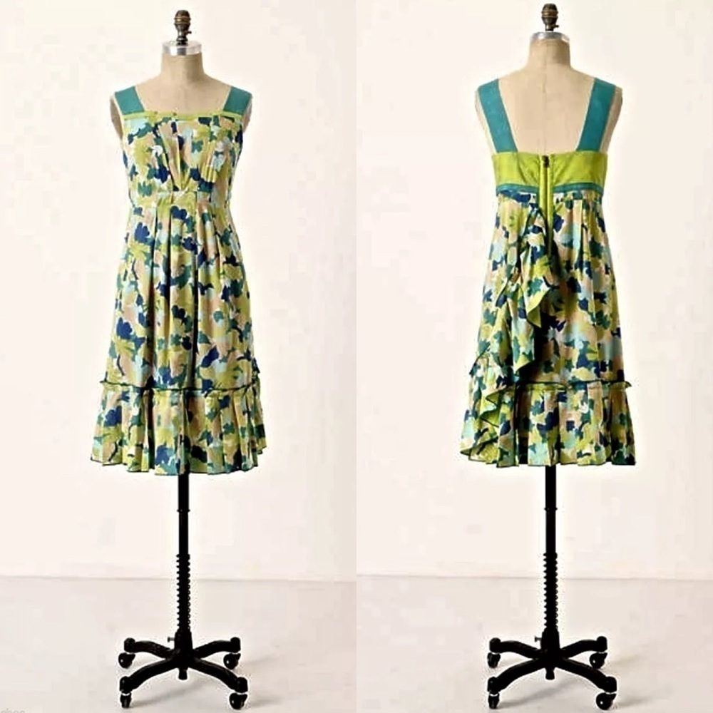 Anthro girls from savoy ruffle floral poplin dress